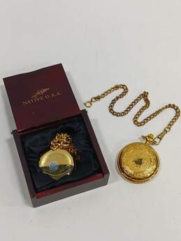 2pc Set of Gold Tone Pocket Watches