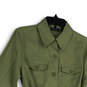 NWT Womens Green Long Sleeve Collared Pockets Waist Belt Trench Coat Size S image number 3