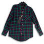 Mens Multicolor Plaid Long Sleeve Flannel Collared Button-Up Shirt Size S image number 1