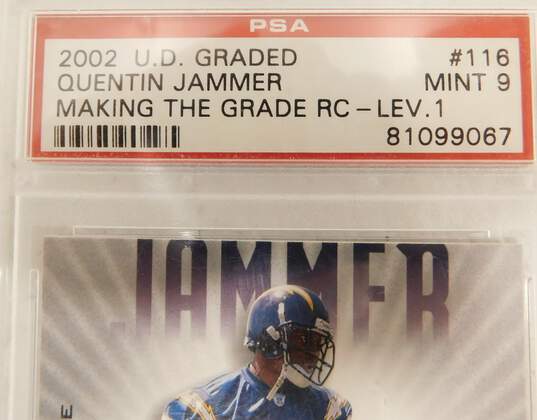 2002 Quentin Jammer UD Graded Rookie /700 Graded PSA Mint 9 SD Chargers image number 3
