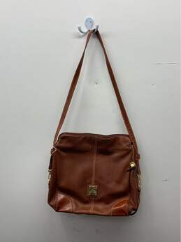 HCL Brown Leather Crossbody Purse