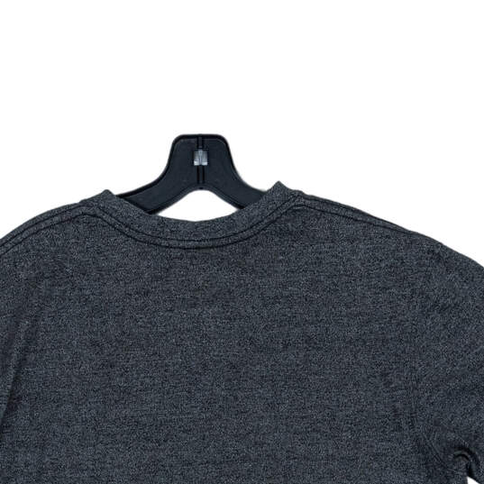 Mens Gray Short Sleeve V-Neck Straight Hem Logo Pullover T-Shirt Size Large image number 4