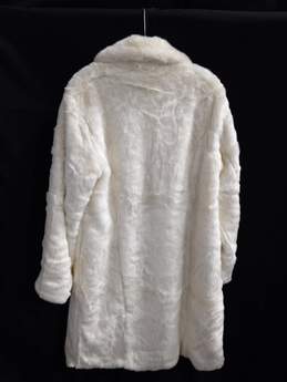 Venus White Faux Fur Coat Women's Size 12 alternative image