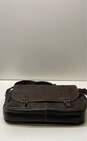 Kenneth Cole Reaction Brown Leather Shoulder Messenger Laptop Bag image number 3