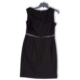Womens Black Sleeveless Scoop Neck Stretch Back Zip Shift Dress Size 10 alternative image