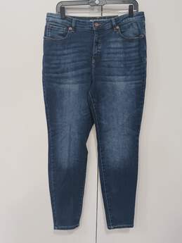 I.N.C. Women's Blue Denim Mid Rise Skinny Jeans Size 16/33 with Tag