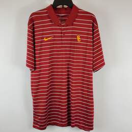 Nike Men Red Stripe Polo Shirt XL NWT