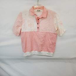 Sunny Sport Vintage Cotton Pink & White Short Sleeve Top WM Size 8