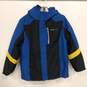Boys Blue Full Zip Long Sleeve Hooded Windbreaker Jacket Size L (10/12) image number 1