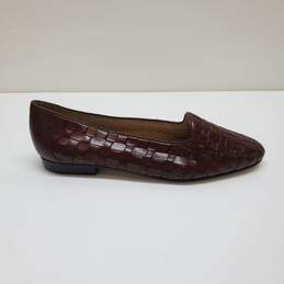 Enzo Angiolini Leather Brown Woven Slip On Flats Loafer Sz 5.5 alternative image