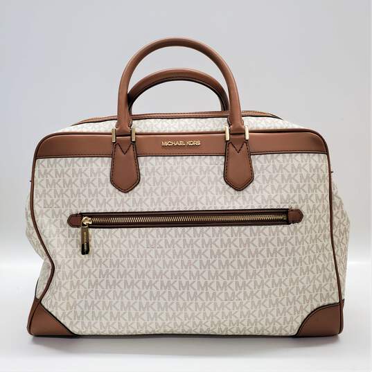 Buy the Michael Kors NWT Mk Travel Large Luggage Top Zip Weekender Bag