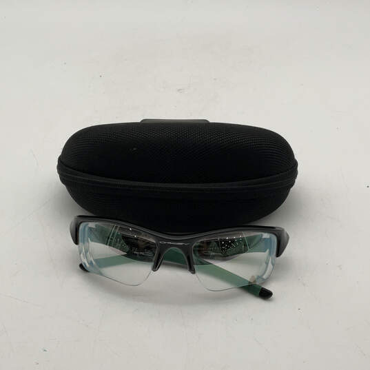 Mens 03-946 Black Green Full Rim Wrap Prescription Eyeglasses With Case image number 1