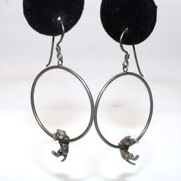 Bundle Of 3 Sterling Silver Hoop Earrings - 14.86g alternative image