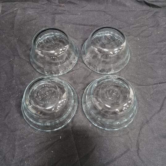Set of 4 Pyrex Clear Turquoise 6 oz. Custard Cups image number 4