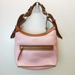 Dooney & Bourke Pebbled Shoulder Bag Pink Brown
