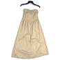 H&M Womens Beige Strapless Smocked Knee Length A-Line Dress Size Medium image number 1