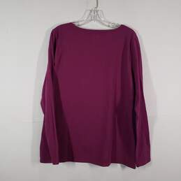 Womens Regular Fit Round Neck Long Sleeve Pullover T-Shirt Size XL alternative image