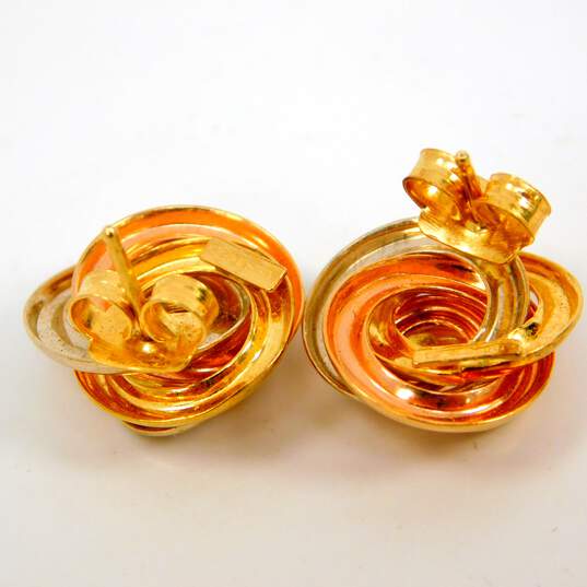18K Tri Color Gold Knot Stud Earrings 6.4g image number 6