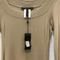 NWT Womens Beige Long Sleeve Ribbed Hi Low Fishtail Maxi Dress Size Small image number 3