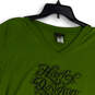 Womens Green Graphic Print Short Sleeve V-Neck Pullover T-Shirt Size 3XL image number 3