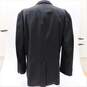 Melange Grey Pinstripe Wool Tailored Blazer Suit Jacket With COA image number 3
