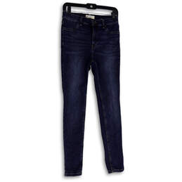 Womens Blue Denim Medium Wash Stretch Pockets Skinny Leg Jeans Size 28