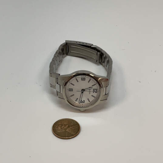 Designer Bulova Silver-Tone Stainless Steel Round Dial Analog Wristwatch image number 2