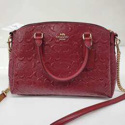 Coach Sage Carryall in Red Signature Patent Leather F31486 Crossbody Bag NWT alternative image