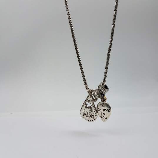 Brighton Silver & Gold Tone Crystal Pendant 19 1/2 Inch Necklace 30.0g image number 4