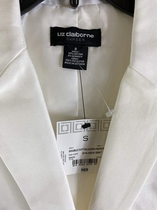 Liz Claiborne Women White Blazer Jacket S NWT image number 3