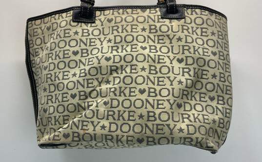 Dooney & Bourke Monogrammed Shoulder Bag Black, Beige image number 2