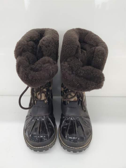 Women Coach fur Round-Toe Boots Size-7.5 image number 1