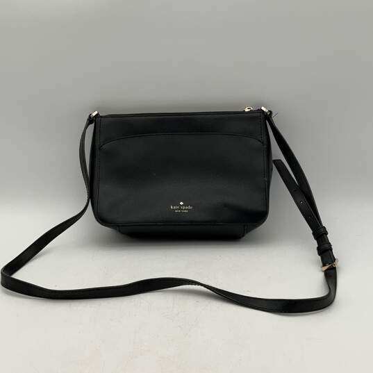 Kate Spade Womens Black Adjustable Strap Inner Zip Pocket Crossbody Bag Purse image number 1