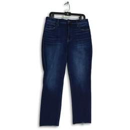 KUT From The Kloth Womens Blue Denim Medium Wash Raw Hem Skinny Jeans Size 12
