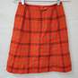 Vintage Young Pendleton Orange Plaid Wool Midi Skirt 11-12 image number 3