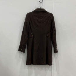 Womens Brown Pocket Long Sleeve Full-Zip Collared Trench Coat Size Small alternative image