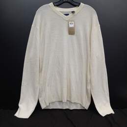 Dockers Men's Ivory LS V-Neck Sweater Sze XL NWT
