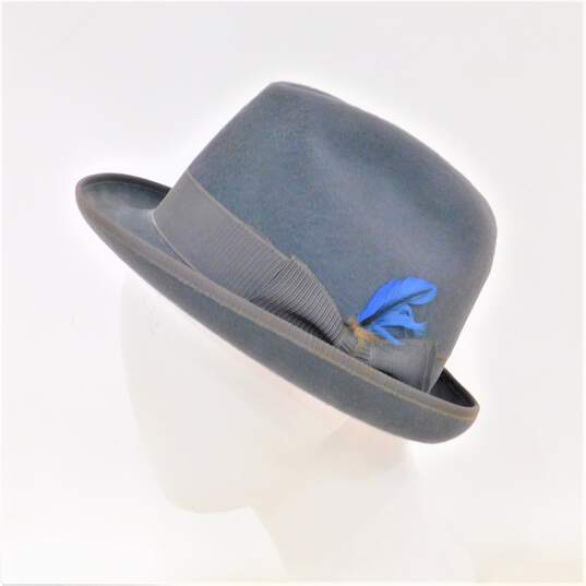 Vintage Barbisio Italy Dark Gray Felt Fedora Hat Men's SZ 6 7/8 image number 5