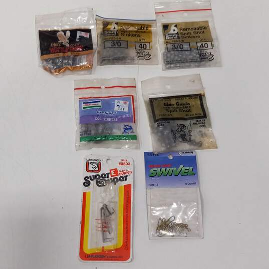 Lot of Fishing Supplies Hooks Bobbers Sinkers Lures image number 3