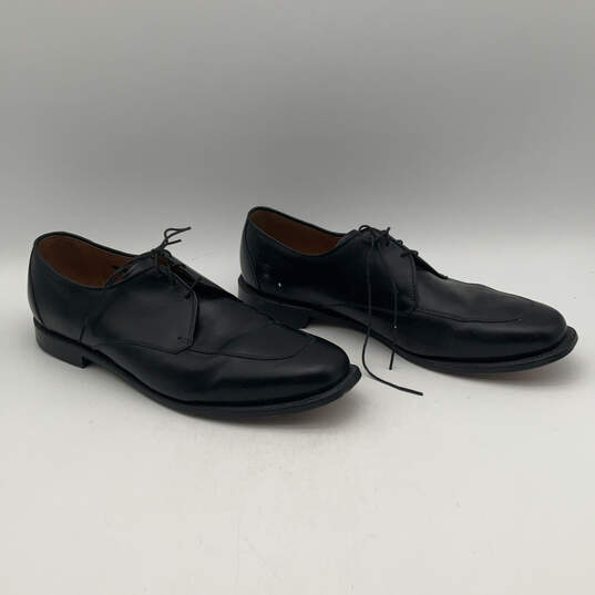 Mens Burton Black Leather Square Toe Lace Up Oxford Dress Shoes Size 14 image number 2