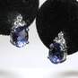Bundle Of 3 Sterling Silver Onyx And CZ Earrings - 3.6g image number 4