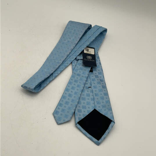 NWT Mens Blue Floral Silk Four-In-Hand Adjustable Pointed Designer Neck Tie image number 2