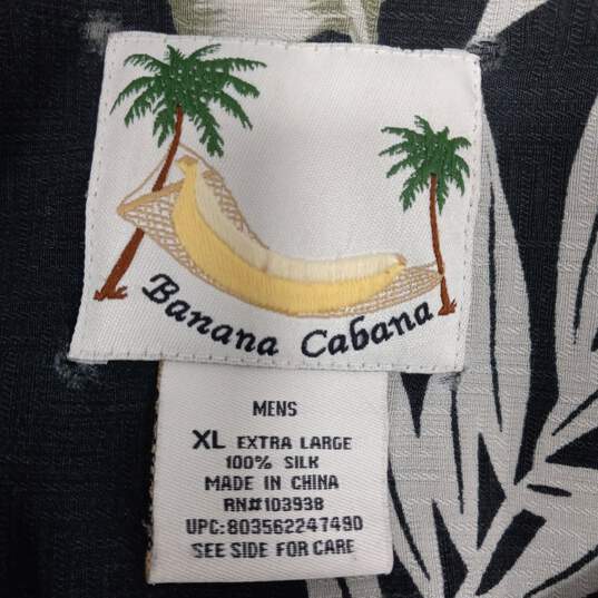 Banana Cabana Men's Floral Hawaiian Button Up Shirt Size XL image number 4