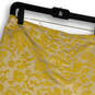Womens Yellow Floral Elastic Waist Pull-On Straight & Pencil Skirt Size 2 image number 3