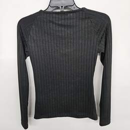 Black Striped Front Knot Long Sleeve Top alternative image