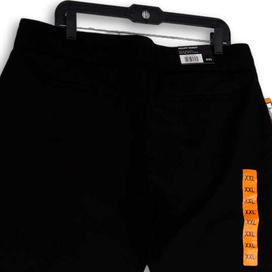 NWT Womens Black Flat Front Elastic Waist Slim Leg Dress Pants Size XXL image number 4