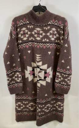 NWT My Michelle Womens Multicolor Abstract Open Front Cardigan Sweater Size L alternative image
