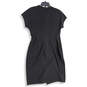 Womens Black Wrap V-Neck Short Sleeve Knee Length Shift Dress Size 12 image number 2