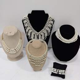 Bundle of Faux Pearl Costume Jewelry
