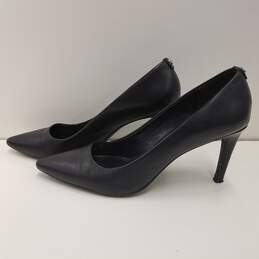 Michael Kors Leather Pointed Toe Pumps Black 8